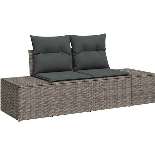  Sjedeća garnitura za vrt 9 kom. 8-Broj sjedala Siva Poli ratan Svjetlosiva 100 x 100 x 71 cm Slike