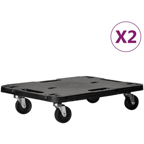vidaXL Transportni vozički 2 kosa črni 58x38x12 cm polipropilen, (21019874) Cene