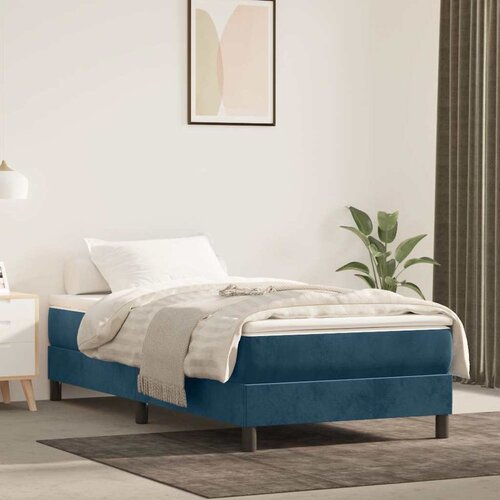 Box spring krevet s madracem tamnoplavi 90x200 cm baršunasti Cene