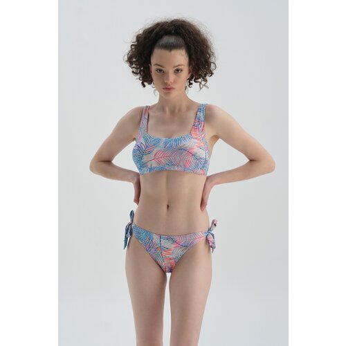 Dagi Lace-Up Pink Blue Bikini Bottom Slike