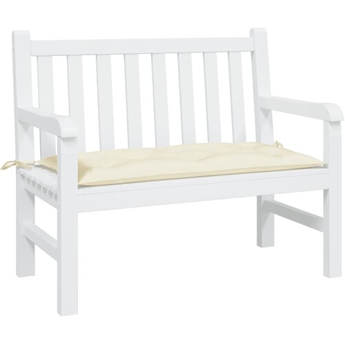  Jastuk za vrtnu klupu krem bijeli 110x50x7 cm od tkanine Oxford Slike