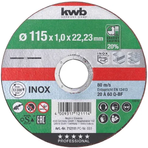 KWB Rezalna plošča KWB INOX (premer: 115, premer izvrtine: 22,23 mm)