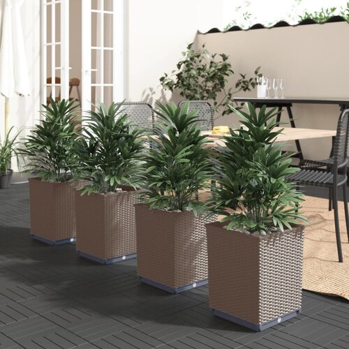 VidaXL Sadilice 4 kom smeđe 30 x 30 x 37 cm od polipropilena Slike