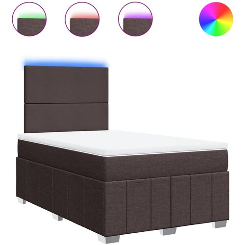 vidaXL Box spring postelja z vzmetnico temno rjav 120x200 cm blago, (21310149) Cene