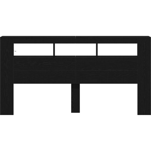  Skladi&amp;scaron;na uzhead sa LED svjetlima Crna hrast 200x18 5x103 5 cm Slike
