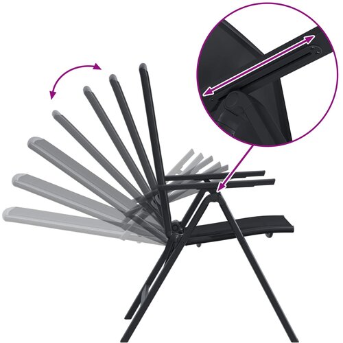  Ležaljke u vrtu 2 pcs Crna 58 x 71 x 112 cm Tekstilen Slike