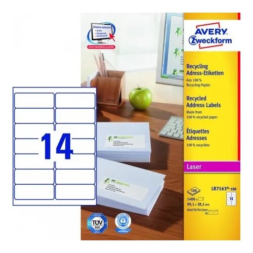 Avery Zweckform Reciklirane etikete za DL ovojnice 99,1 x 33,1 mm Cene