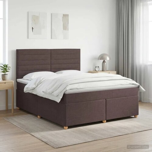  Boxspring krevet s madracem Tamno smeđa 140 x 190 cm Tkanina - Tamno smeđa 140 x 190 cm Dizajn linija Cene