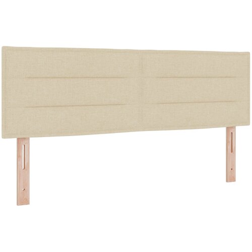  LED glava kreveta s LED trakama Krema 144 cm tkanina Slike