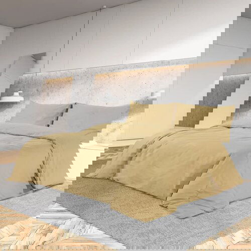 VidaXL Set posteljine za poplun smeđesivi 140x200cm lagana mikrovlakna Slike
