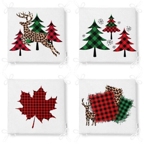 Mila Home Jastuci za sjedenje u setu 4 kom s božićnim motivom 40x40 cm Tartan &amp;ndash; Slike