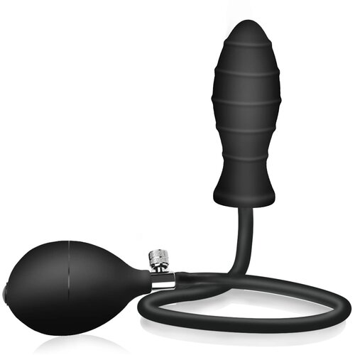SuperLove Fill Me Up Inflatable Anal Plug Black Cene