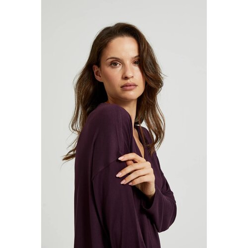 Moodo Women&amp;#039;s blouse with V-neck and dropped shoulders - purple Slike