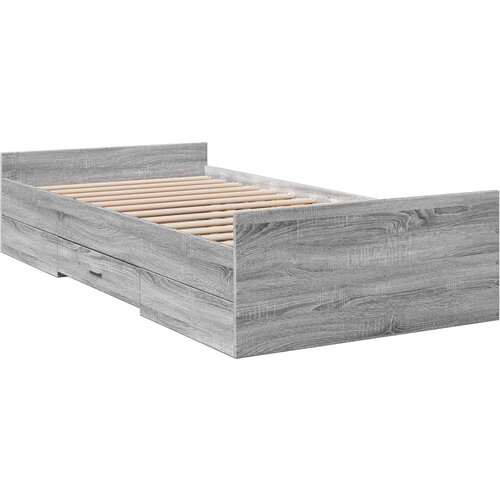  Okvir kreveta s pohranom s ladicama Siva Sonoma 80 x 200 cm Slike