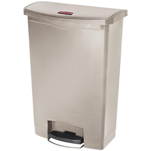 Rubbermaid Zbiralnik odpadkov s pedalom SLIM JIM®, prostornina 90 l, ŠxVxG 353 x 826 x 570 mm, pomična izvedba, bež Cene