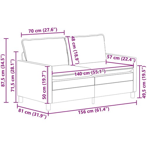 SOFA Svjetlosiva 156 x 81 x 87,5 cm Tkanina Slike