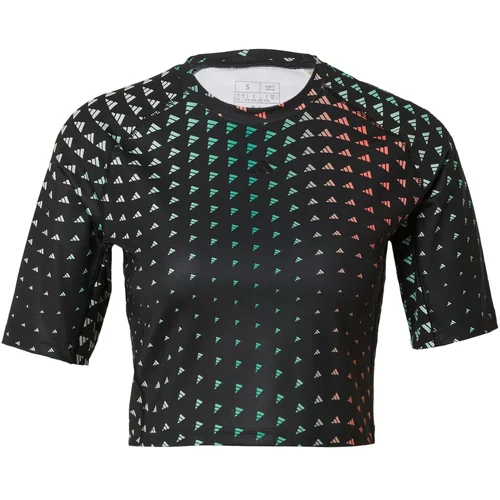 Adidas Tehnička sportska majica cijan plava / pastelno zelena / koraljna / crna