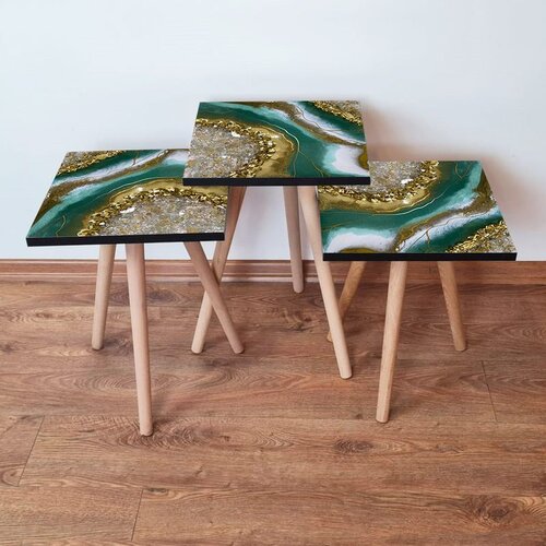 Hanah home 3Shp111 - multicolor multicolor nesting table (3 pieces) Cene