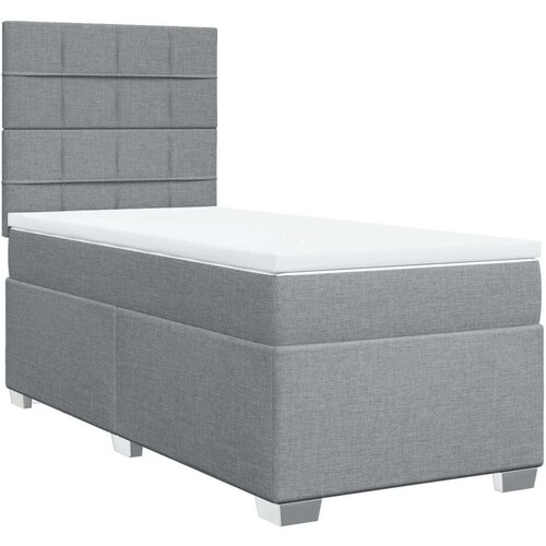 VidaXL Okvir kreveta s oprugama i madrac svjetlosivi 80x200cm tkanina Slike