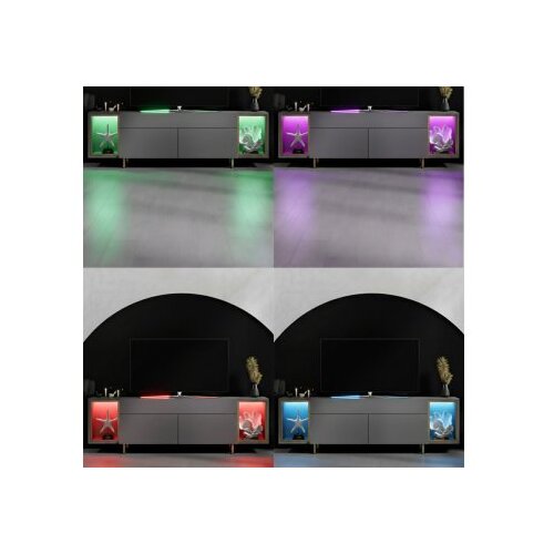 Hanah home TV polica Zenith Anthracite Gold Slike