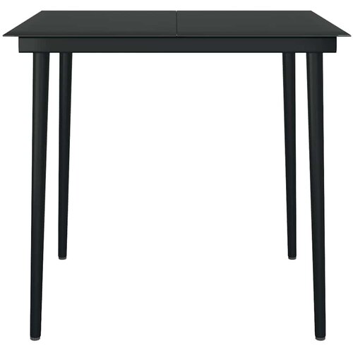  5-dijelni vrtni blagovaonski set crni Crna Dužina stola 80 cm Slike