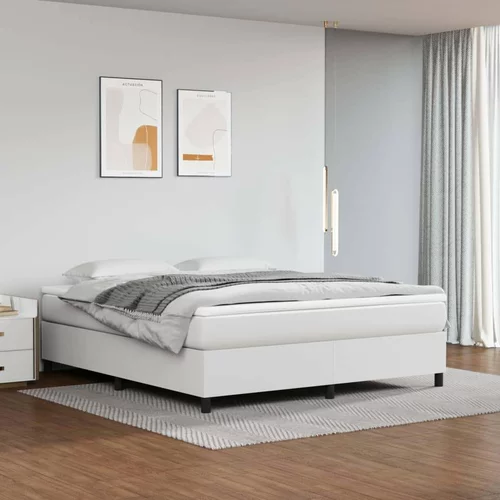  za krevet s oprugama bijela 160x200 cm od umjetne kože