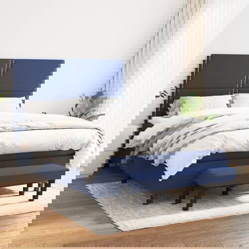 The Living Store Box spring postelja z vzmetnico modra 140x200 cm blago - Box Spring Postelja, (21513985) Slike