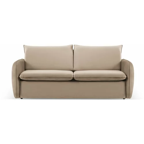 Cosmopolitan Design Bež baršunasta sklopiva sofa 214 cm Vienna –
