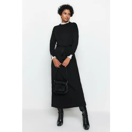 Trendyol Black Pearl Detailed Knitwear Dress