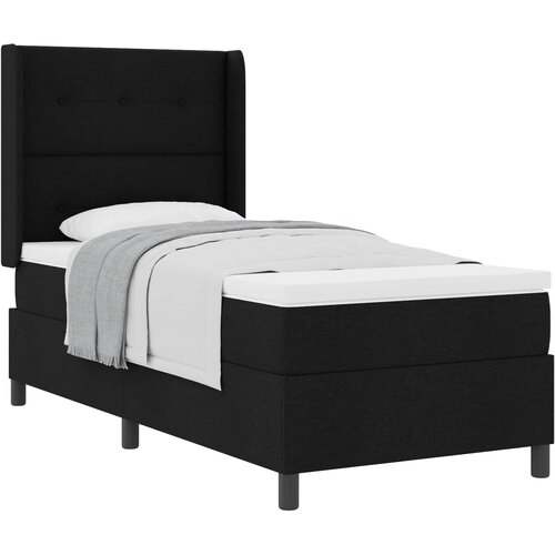  Krevet s opruga kutije s jastukom Crna 200 x 80 cm tkanina Slike