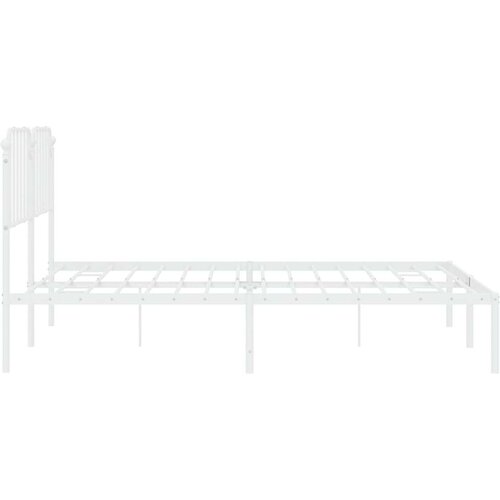  Metalni okvir za krevet s uzglavljem bijeli 160x200 cm Slike