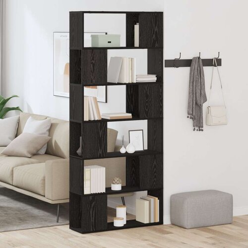  Polica za knjige Crni hrast 80x24x186 cm Konstruirano drvo Slike