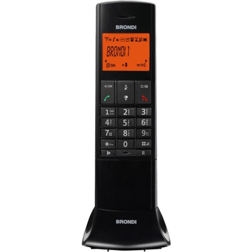 Brondi Telefon bežični, alfanumerički display, DECT GAP &amp;ndash; Lemure, Black Slike