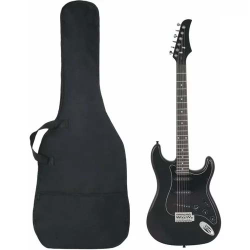 Električna gitara za početnike s torbom crna 4/4 39