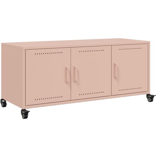 Maison Chic TV omarica - TV enota - Televizijska omarica roza 100,5x39x43,5 cm jeklo, (21700685) Slike