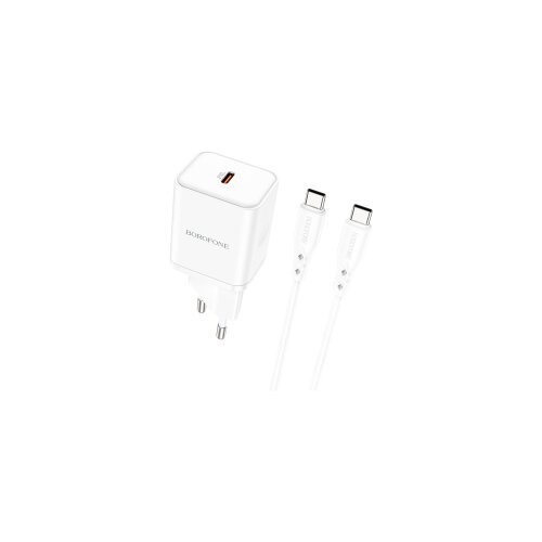  USB punjač sa kablom 1m Type-C to Type-C BOROFONE BN6 PD20W Type-C set white Slike