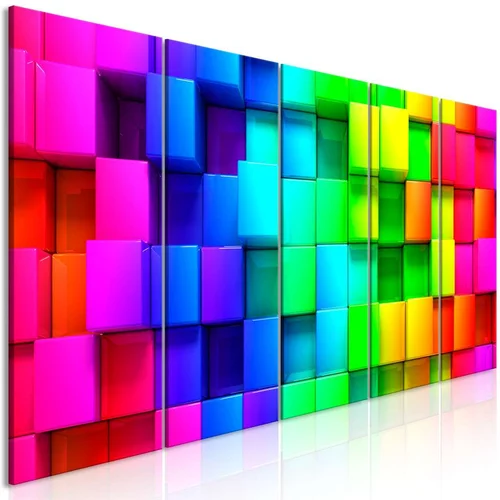  Slika - Colourful Cubes (5 Parts) Narrow 225x90