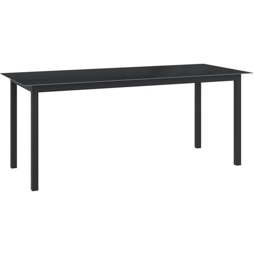 vidaXL Vrtna miza črna 190x90x74 cm aluminij in steklo Cene