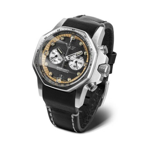 Vostok Europe muški atomic age chronograph crni srebrni sportsko elegantni ručni sat sa crnim kožnim kaišem ( vk64/640a698 ) Slike
