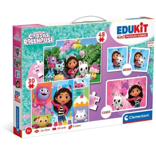 Clementoni Puzzle Edukit 4 u 1 Gabby&amp;rsquo;s Dollhouse CL18319 Slike