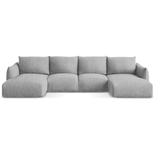 Makamii Svijetlo siva sklopiva kutna garnitura od &amp;scaron;enila (u obliku slova &amp;quot;U&amp;quot;) Leila &amp;ndash; Slike