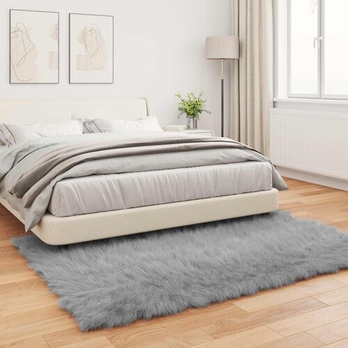  Tepih od umjetne ovčje kože TAFALLA Siva 140 x 200 cm Poliester Slike