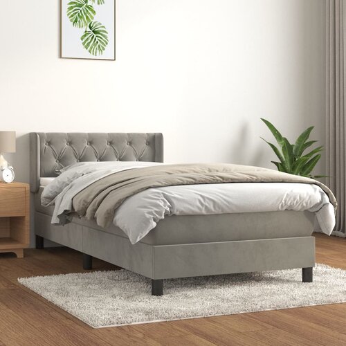 Box spring krevet s madracem svjetlosivi 80 x 200 cm bar&amp;scaron;unasti Slike