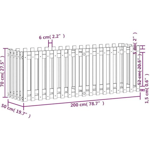 VidaXL Povi&amp;scaron;ena vrtna gredica 200x50x70 cm od masivne duglazije Slike