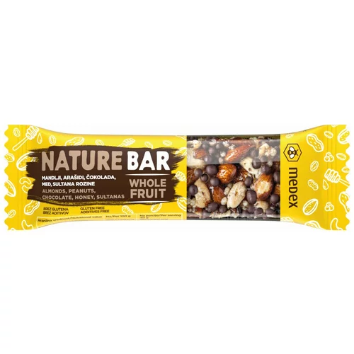 Medex Nature Bar rozine, med, čokolada, mandlji, arašidi 40 g