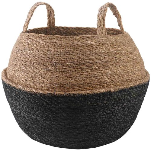  Saksija za biljke s ručkama Crna Ø 45 x 36 cm 100% morska trava Cene