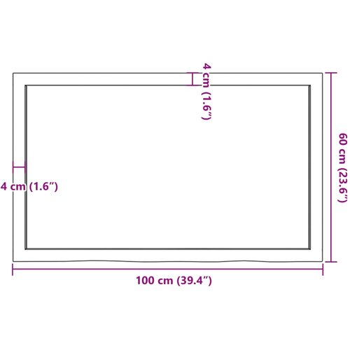  Zidna polica 100x60x(2-6) cm neobrađena masivna hrastovina Slike