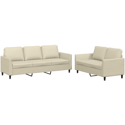 Maison Chic Sedežna garnitura - kavč 2-delna z blazinami krem umetno usnje, (21729416) Cene