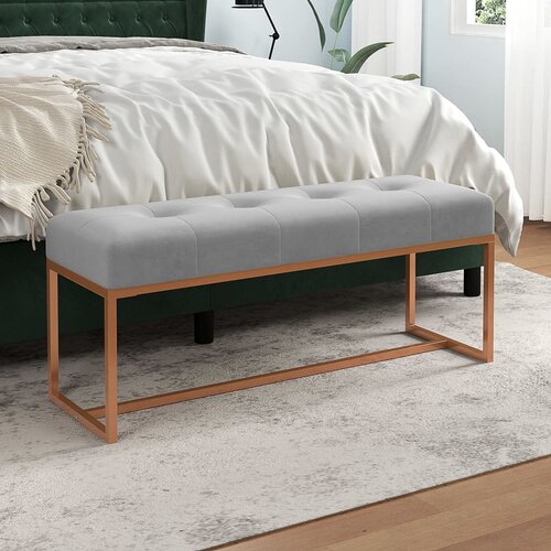 vidaXL Klupa siva 110 x 36 x 45 cm baršunasta Cijene