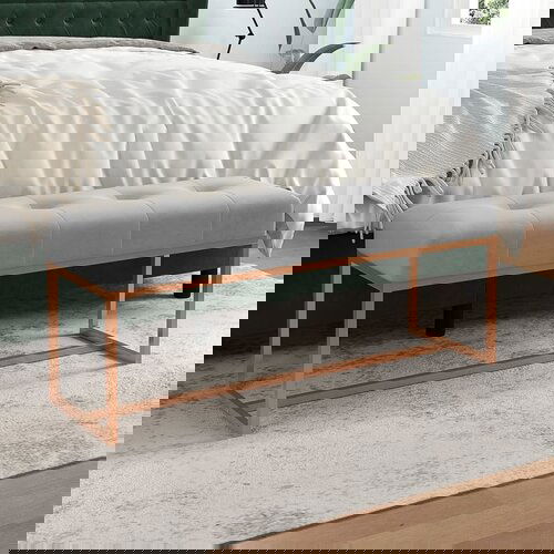VidaXL Klupa siva 110 x 36 x 45 cm bar&amp;scaron;unasta Slike
